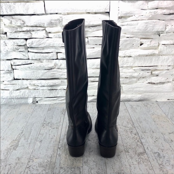 Sole Society Bria Tall Brown Leather Heeled Boot - Picture 4 of 8